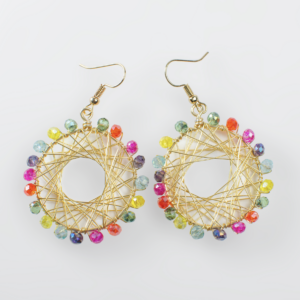 Aretes estilo Boho Tejidos con cristales
